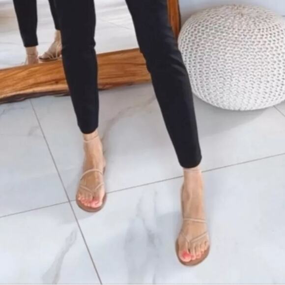 RAYE x Revolve Void Strappy Ankle Wrap Thong Sandal in White Size 8.5 Minimalist - Picture 2 of 16